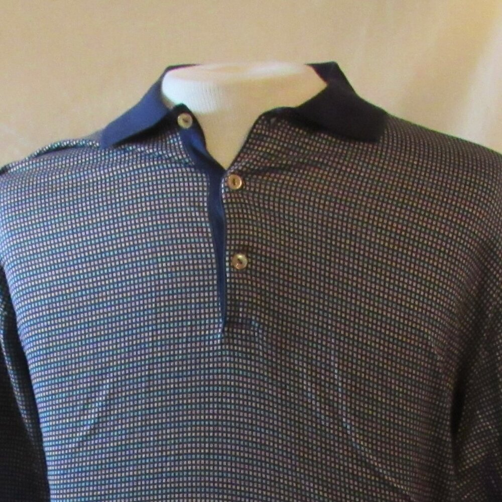 Jeff Rose Multicolor Short Sleeve Polo/Gol Sz Large 100% Mercerized Cotton EUC